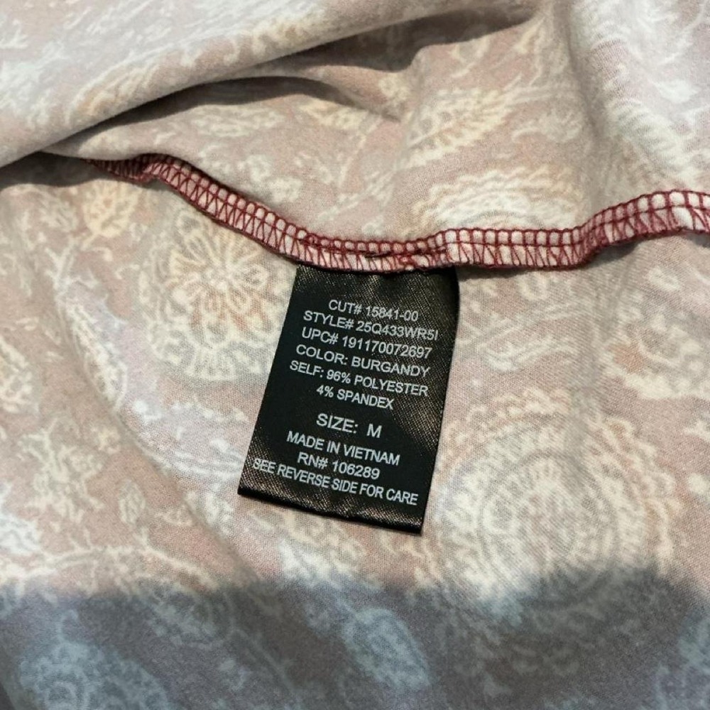 Three Pink Hearts Dress Women M Burgundy Excellent Boho Medallion Keyhole Mini - Picture 4 of 8